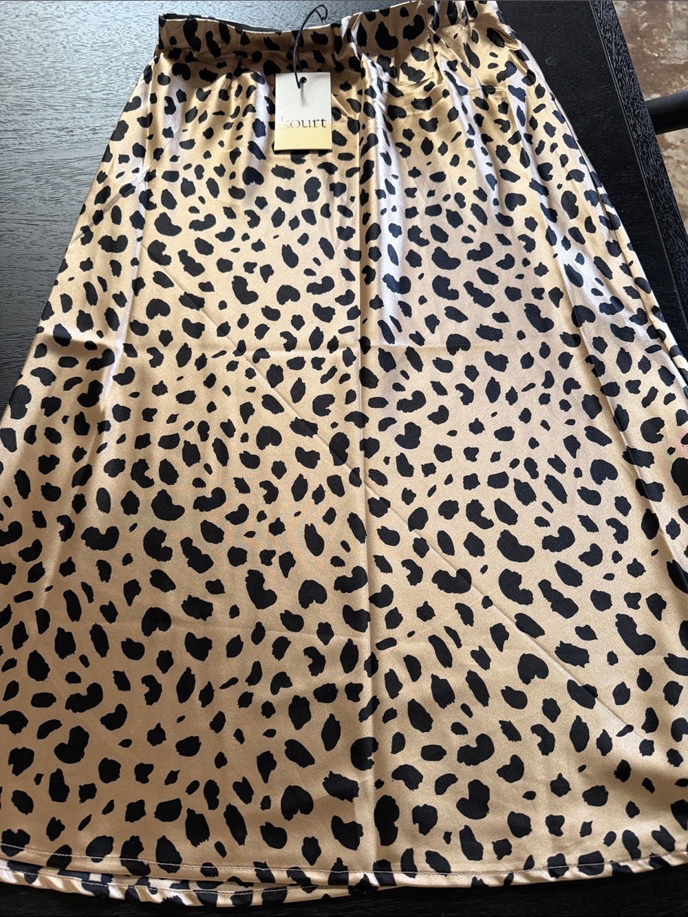 Kourt Leopard Print Midi Skirt - Tan and Black